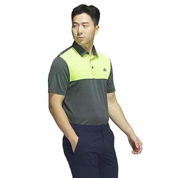 Adidas Core Color Block Golf Polo Green Medium NWT - Picture 3 of 9